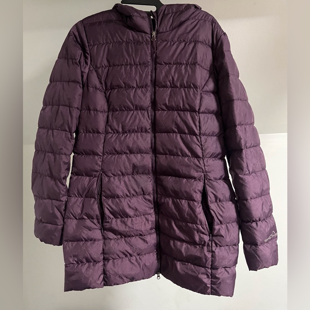 Eddie Bauer Women's Dark Plum Packable Puffer Coat